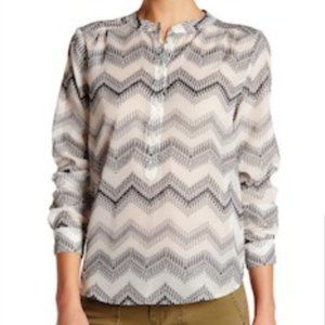 J. Crew Factory Zig Zag Clip Dot Popover Top NWOT